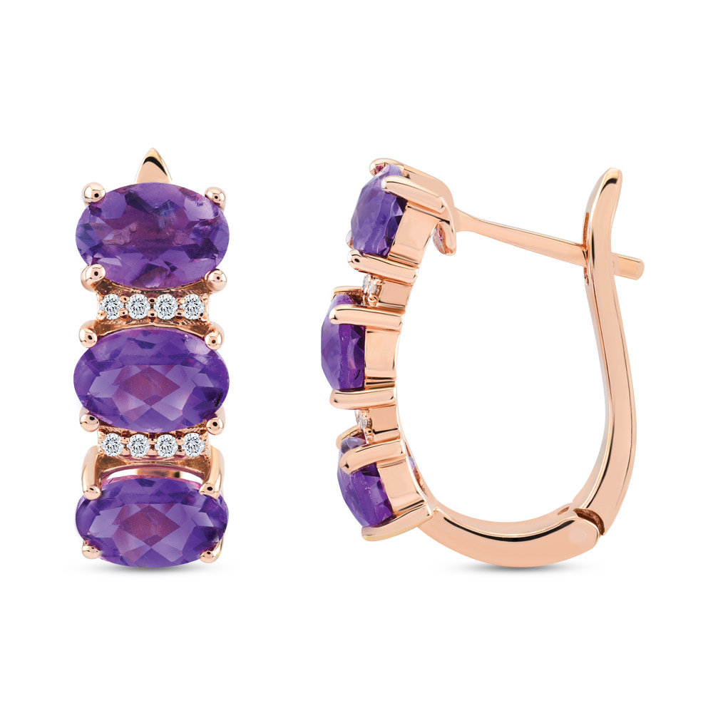 Amethyst Diamant Ohrstecker